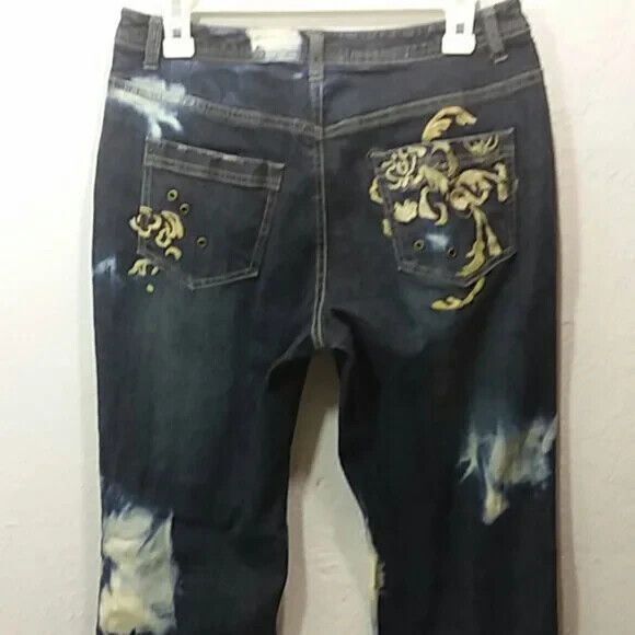 Motto jeans women's size 10 blue dark wash distressed detail jeans - Picture 6 of 10